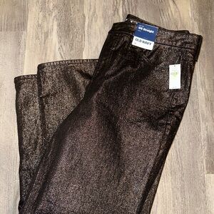 Old Navy Women's Shimmering Black Straight Leg Jeans